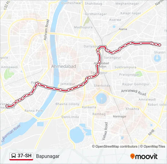 37-SH Bus Line Map