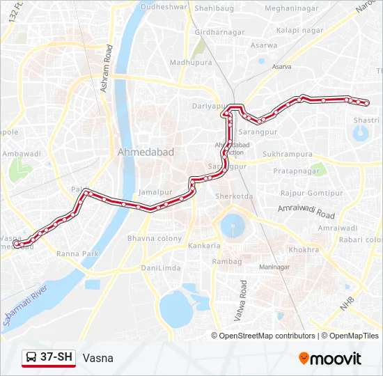 37-SH Bus Line Map