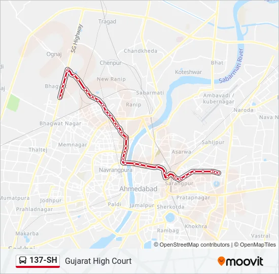 137-SH Bus Line Map