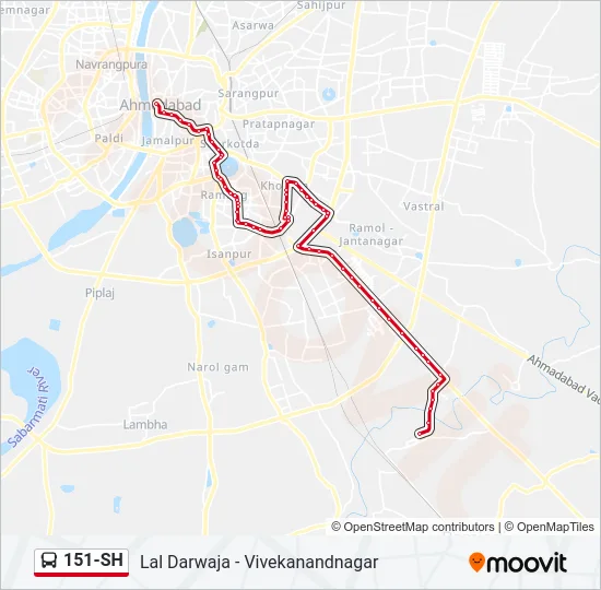 151-SH Bus Line Map