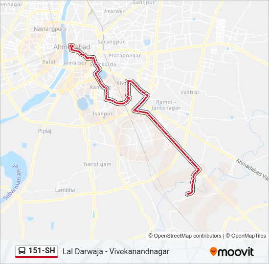 151-SH Bus Line Map