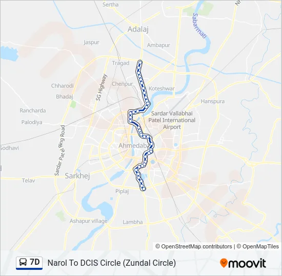 7D Bus Line Map