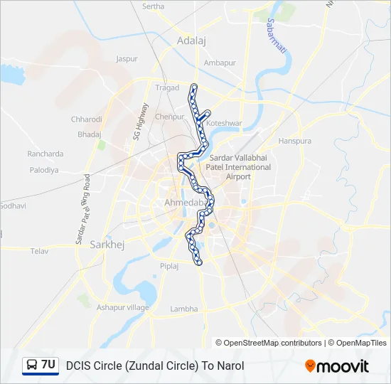 7U Bus Line Map