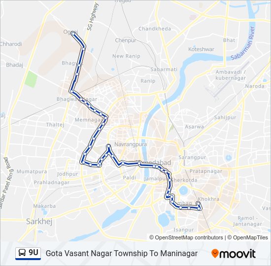 9U bus Line Map