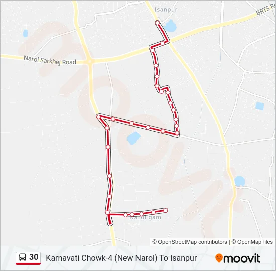 30 Bus Line Map