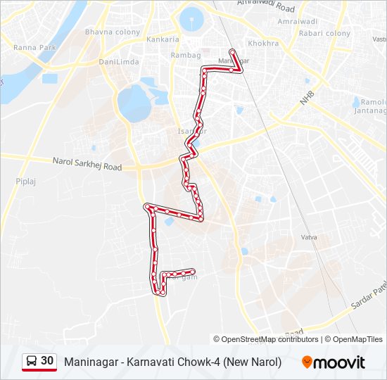 30 bus Line Map