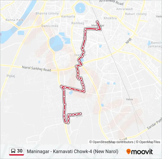 30 Bus Line Map