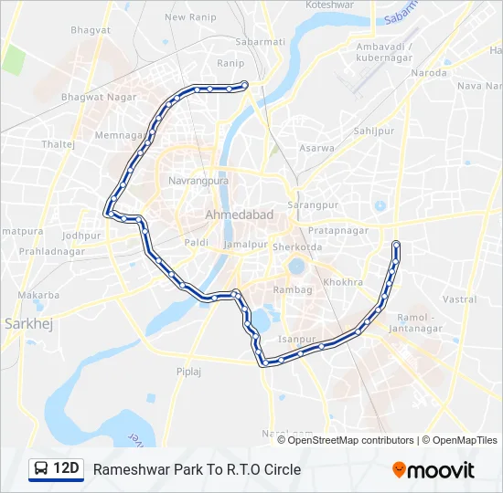 12D Bus Line Map