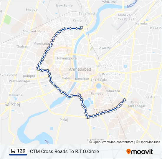 12D Bus Line Map