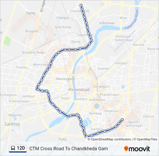 12D Bus Line Map