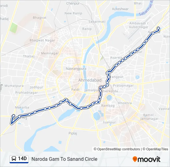 14D Bus Line Map