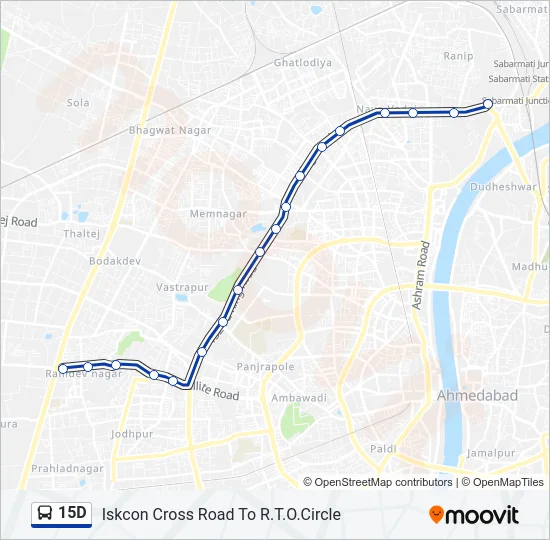 15D Bus Line Map