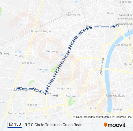 15U Bus Line Map