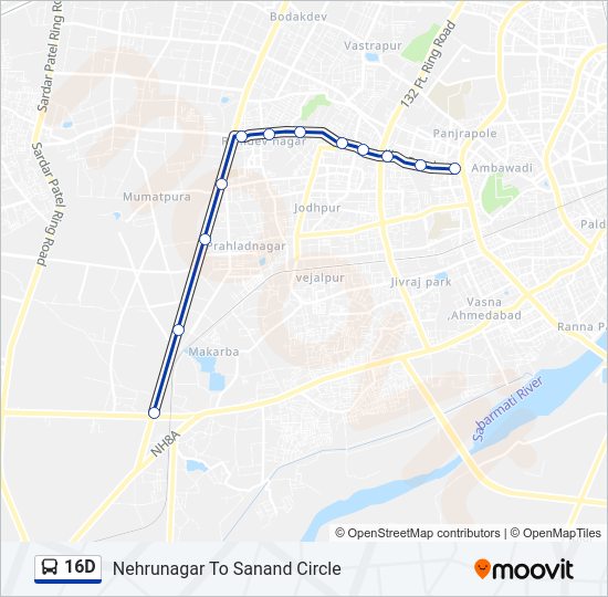 16D bus Line Map