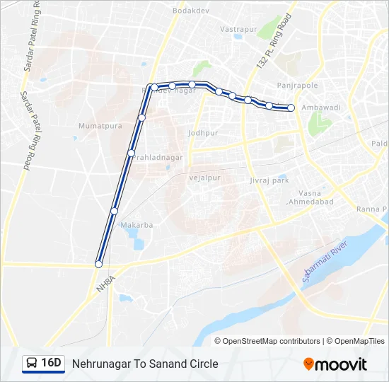 16D Bus Line Map
