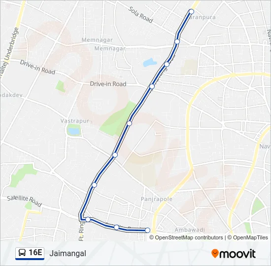16E Bus Line Map