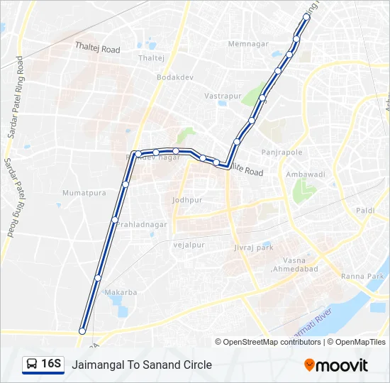 16S Bus Line Map
