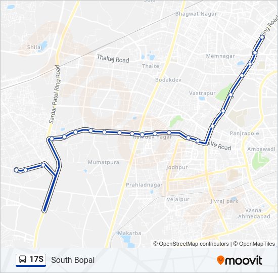 17S bus Line Map