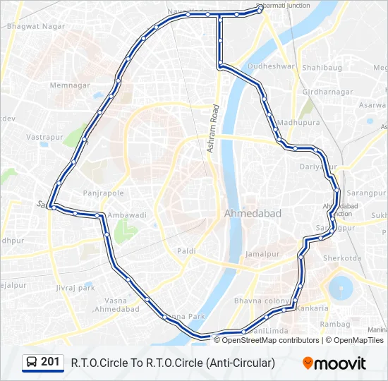 201 Bus Line Map