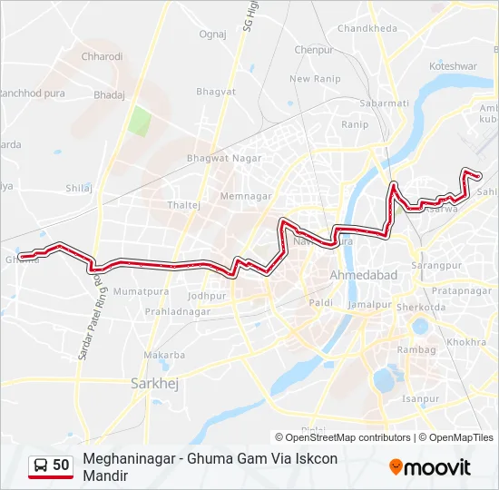 50 Bus Line Map