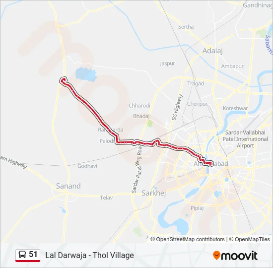 51 Bus Line Map