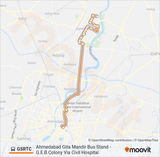 GSRTC Bus Line Map