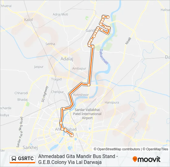 GSRTC Bus Line Map