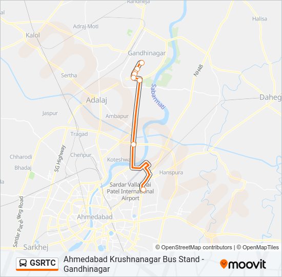 GSRTC Bus Line Map