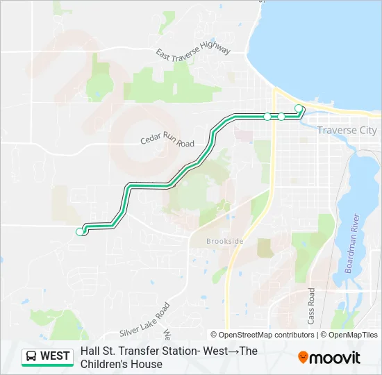 WEST Bus Line Map
