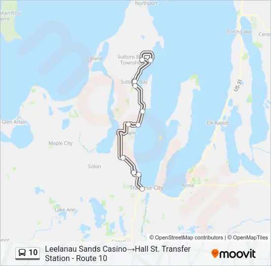 10 Bus Line Map
