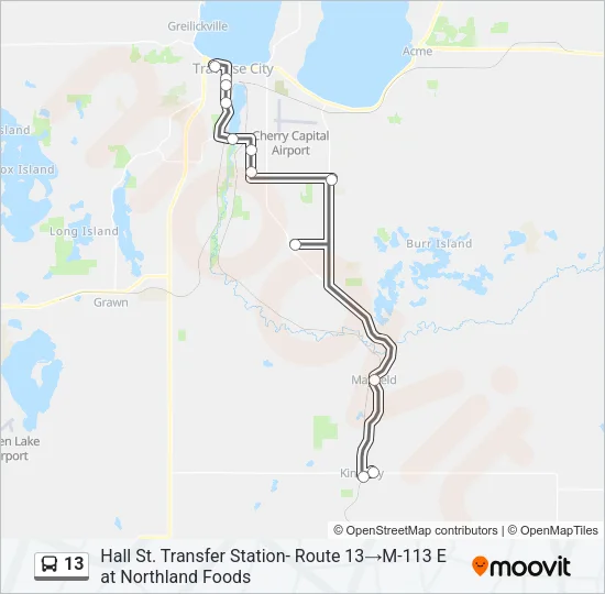 13 Bus Line Map