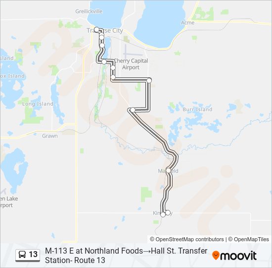 13 bus Line Map