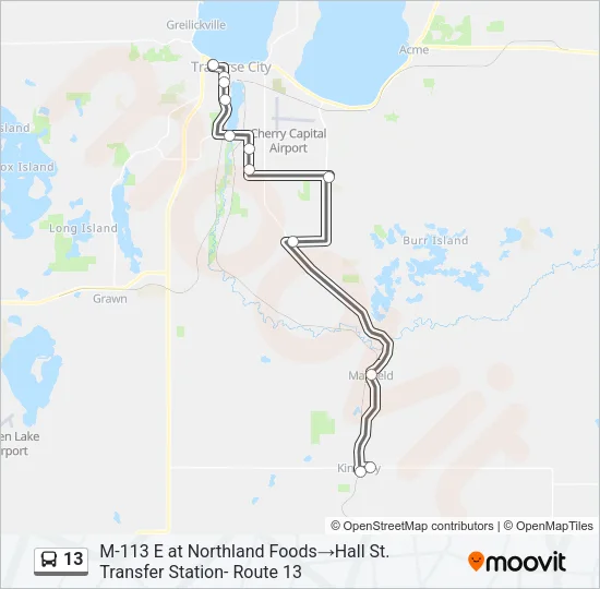 13 Bus Line Map