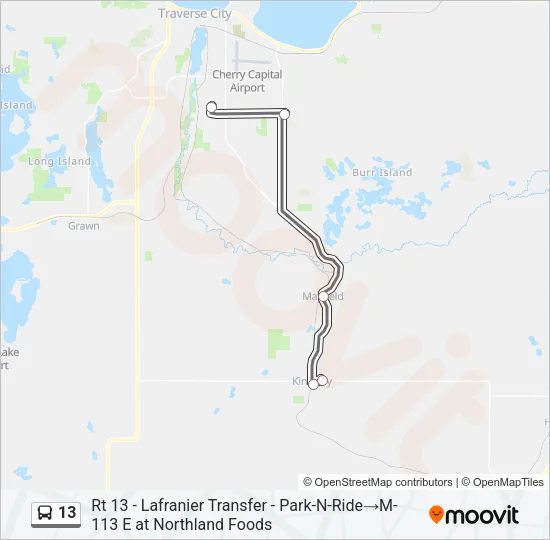 13 Bus Line Map