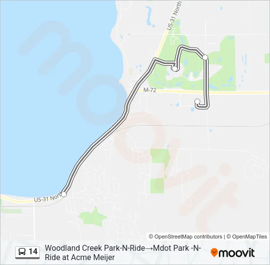 14 Bus Line Map