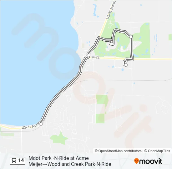 14 Bus Line Map