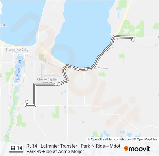 14 Bus Line Map
