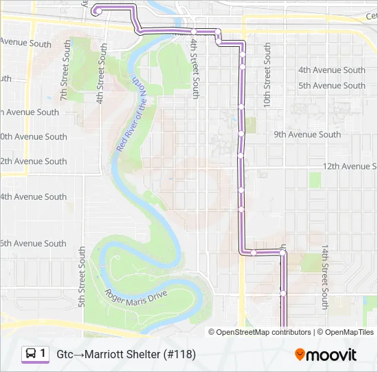 1 Bus Line Map