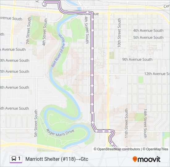 1 Bus Line Map