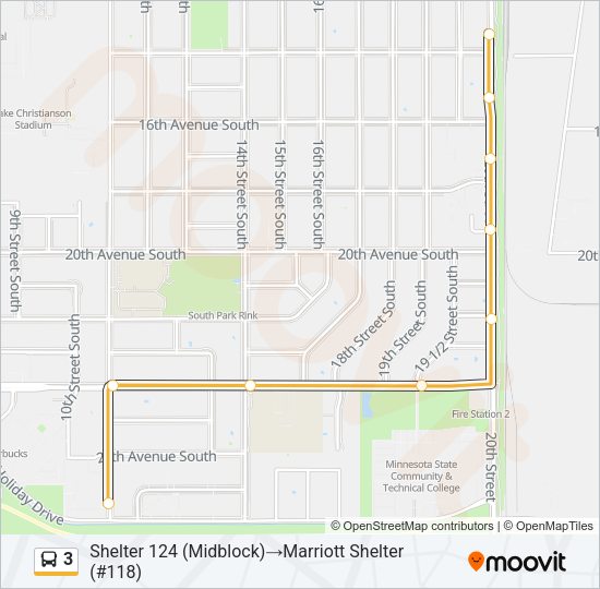 3 Bus Line Map