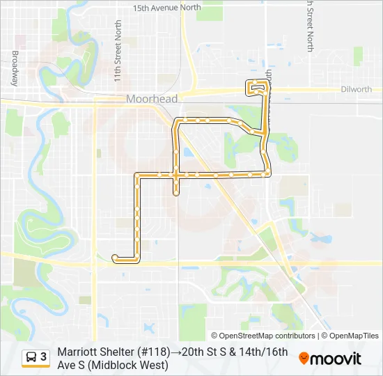 3 Bus Line Map