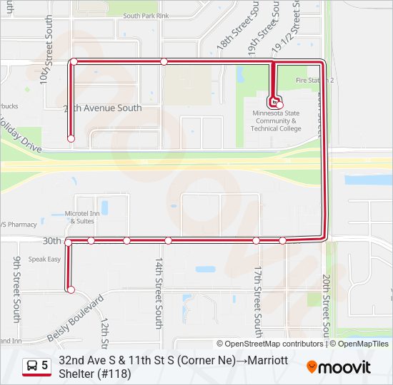 5 Bus Line Map