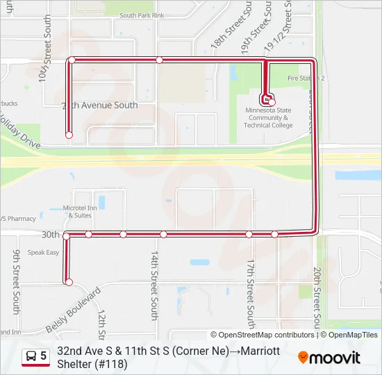 5 Bus Line Map