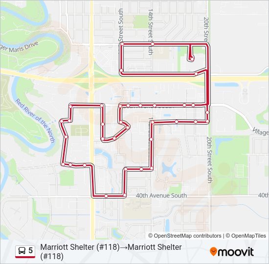5 Bus Line Map