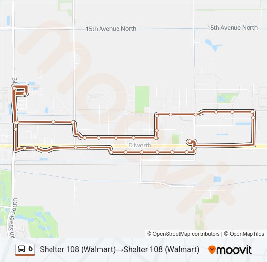6 Bus Line Map