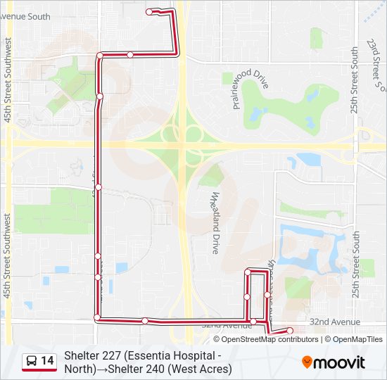14 Bus Line Map