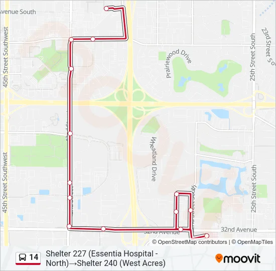 14 Bus Line Map