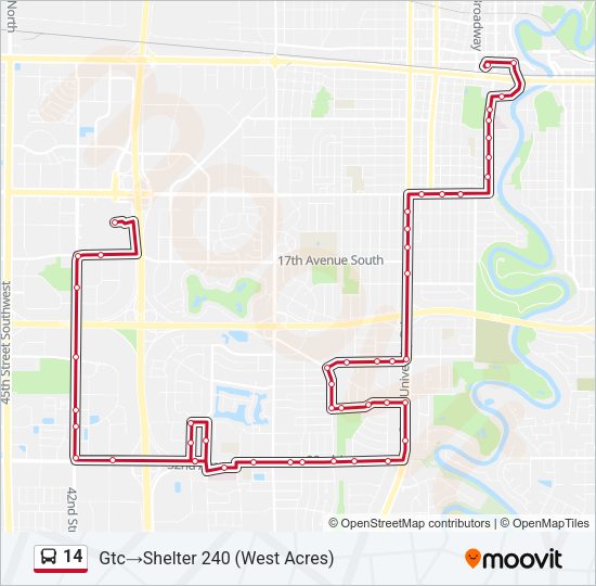 14 Bus Line Map