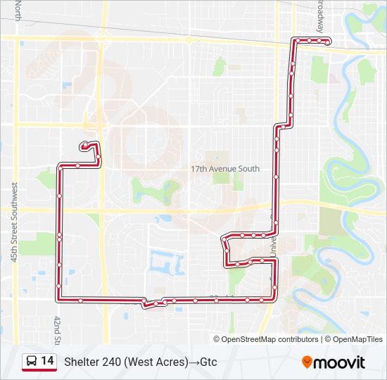 14 Bus Line Map