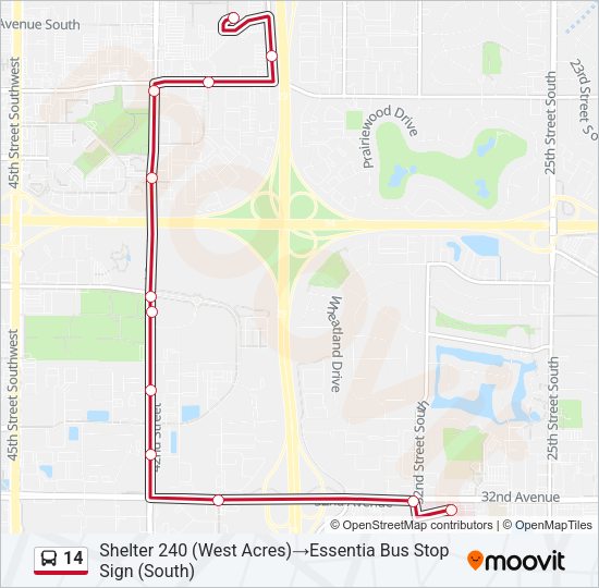 14 Bus Line Map